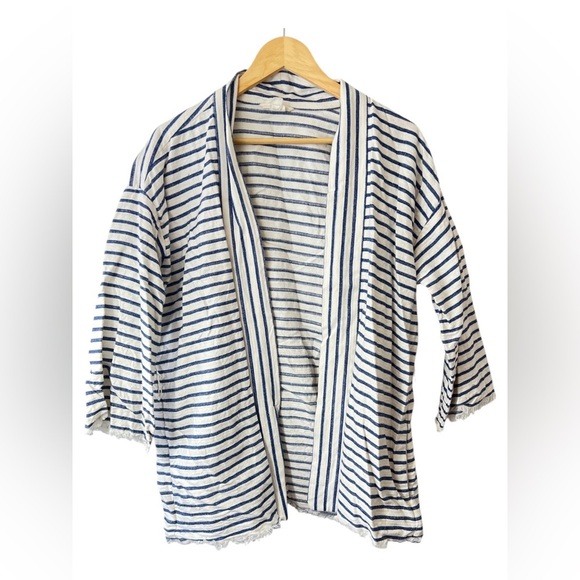 Striped Open-Front kimono - Picture 1 of 4